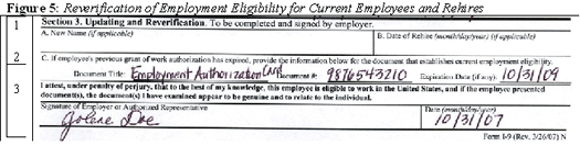 Completing I-9 Reverification